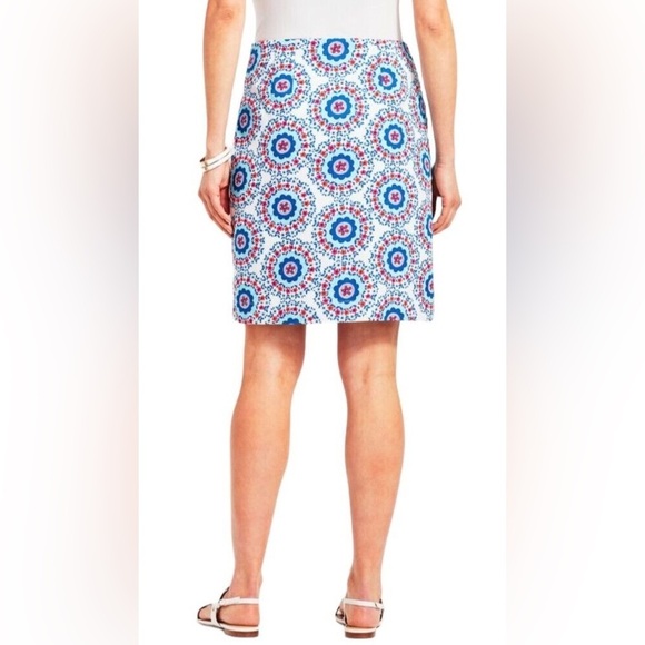 Talbots Geo Daises Stretch Canvas Skirt Size 2 - Picture 2 of 6